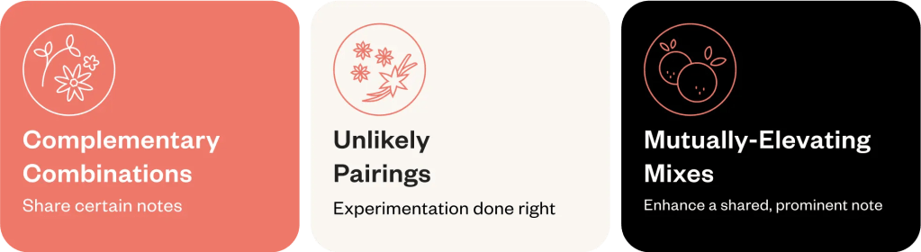 Three fragrance layering approaches: complementary combinations, unlikely pairings, and mutually elevating mixes